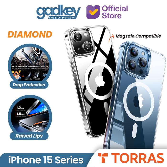 Gambar Case iPhone 15 Pro Max Plus Torras Diamond Magsafe Clear Slim Casing - Clear, 15 dari GAD Official undefined Tokopedia