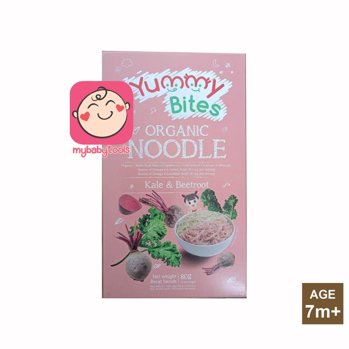 Gambar YUMMY BITES ORGANIC NOODLE / MIE BAYI ORGANIK / MPASI / MIE BAYI MPASI - KALE BEET 80gr dari mybabytools undefined Tokopedia