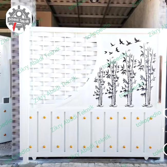 Gambar Pintu Besi Pintu Sliding Pagar Besi Minimalis Pintu Cutting Laser dari Zikry Abadi Teknik undefined Tokopedia
