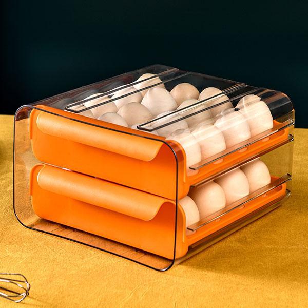 Gambar BONBOX Tempat Penyimpanan Telur 2 Susun Telur Egg Storage Box BSB30602 - Orange dari MiFun Living undefined Tokopedia
