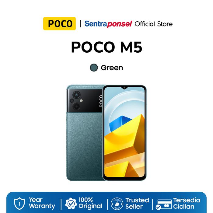 Gambar Handphone POCO M5 4G MediaTek Helio G99 - Garansi Resmi 1 Tahun - Green, 4GB+64GB dari sentraponselofficial undefined Tokopedia