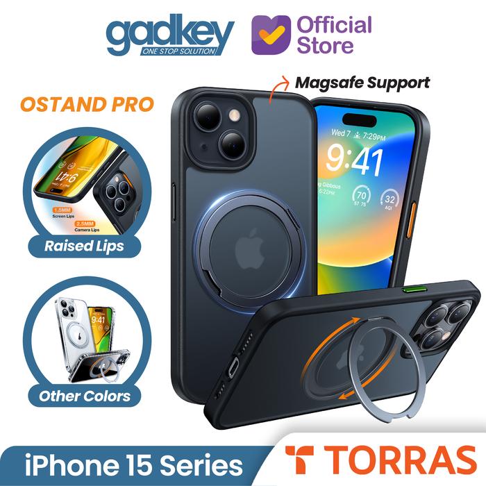 Gambar Case iPhone 15 Pro Max Plus Torras UPro Ostand Pro 360 Magsafe Casing - Black, 15 dari GAD Official undefined Tokopedia