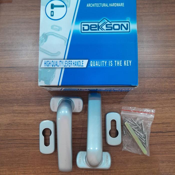 Gambar Lever Handle Roses type LHR 0816 DEKSON / Gagang pintu coating dekson - Silver / Perak, Complete Set dari Sahabat Kunci idn undefined Tokopedia