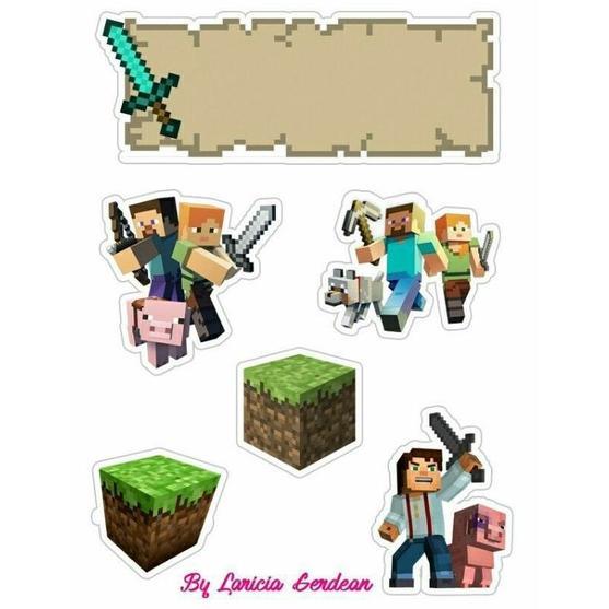 Gambar Topper Cake Kue Minecraft Free Custom Nama Dan Ucapan - 1, Topper dari Fotozilla Official undefined Tokopedia