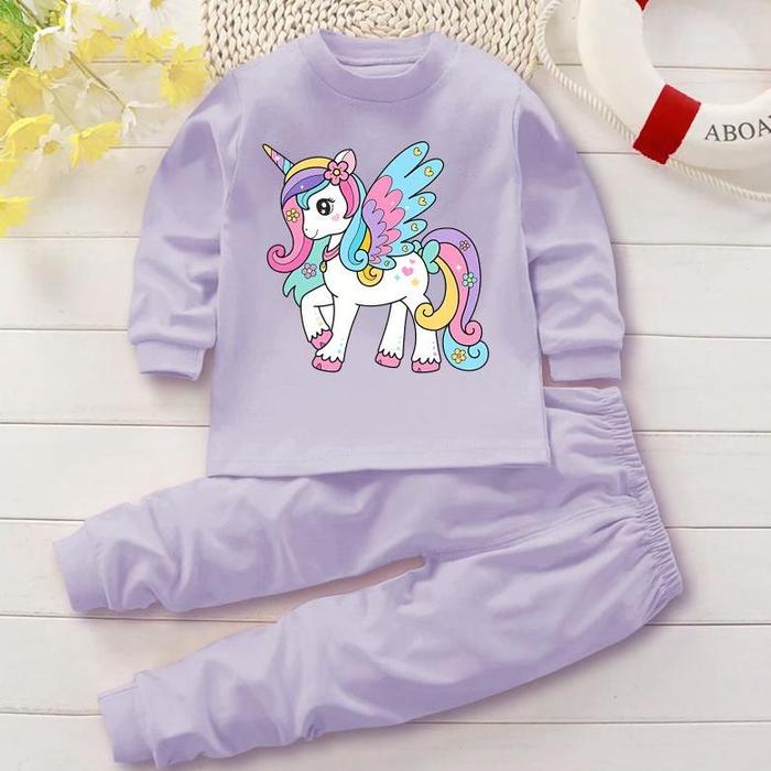 Gambar Setelan baju tidur bayi piyama bayi balita anak perempuan laki laki - Ungu, L=1-2 TH dari Mbak vani toko undefined Tokopedia