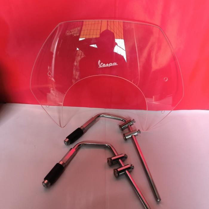 Gambar Aksesoris Flyscreen / Windshield Short Mini Vespa LX Primavera dan GTS - Clear Bening, GTS dari Racing Sport_NEW undefined Tokopedia
