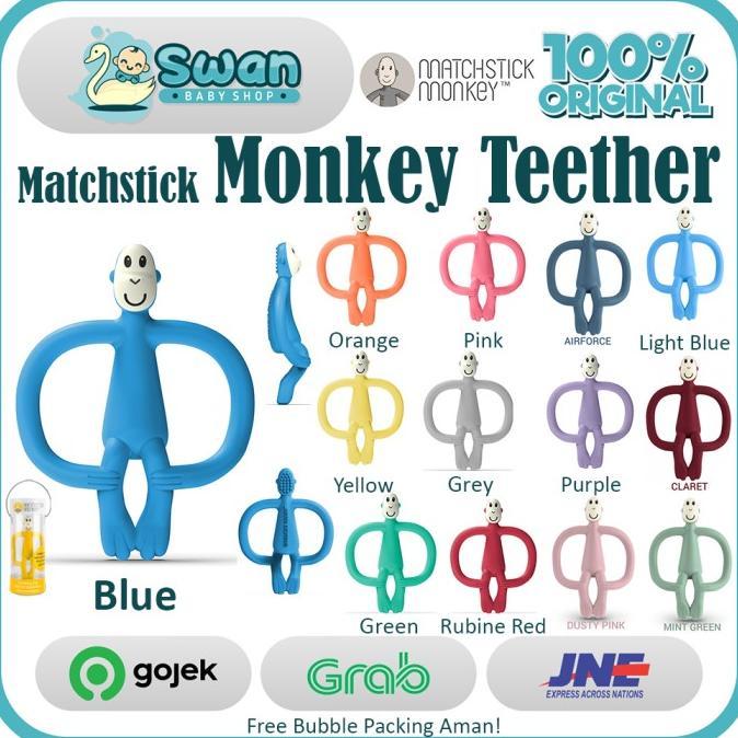 Gambar Matchstick Monkey Teether Teething Toy / Gigitan Bayi Termurah - Grey dari Anbu Baby Shop undefined Tokopedia