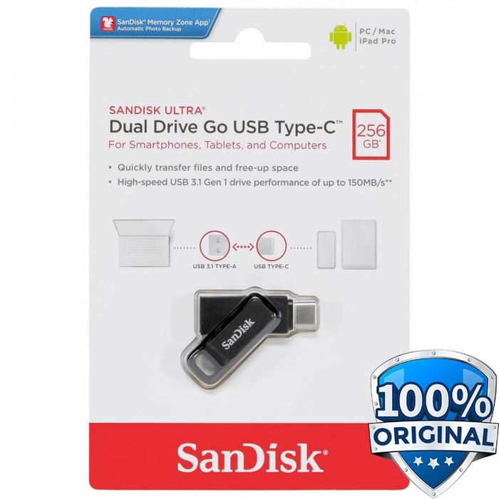 Gambar Flashdisk Sandisk Ultra Dual Drive GO Usb TYPE C 32 / 64 / 128 / 256GB - 256GB dari BintangRayaKomputer undefined Tokopedia