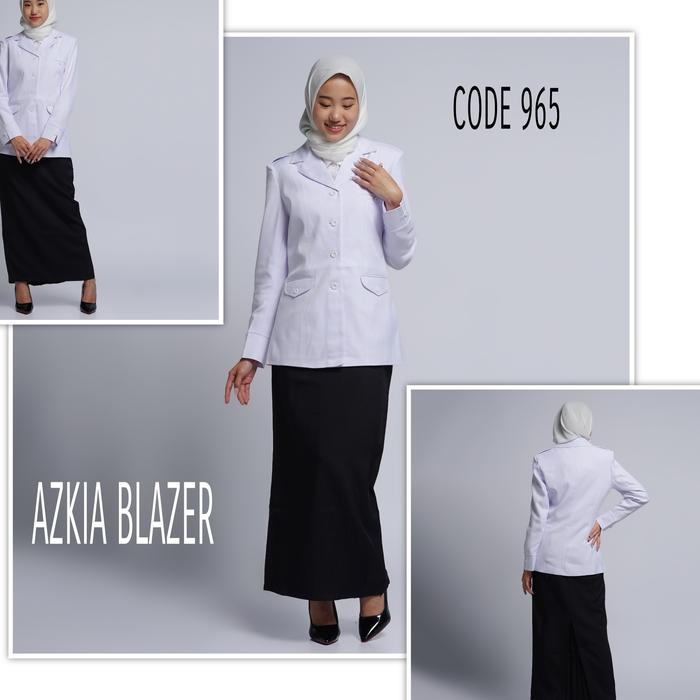 Gambar Seragam blazer kerja wanita putih pppk,seragam kerja pns wanita putih - 965 Polos Rok, 5L dari AZKIA BLAZER OWNER undefined Tokopedia