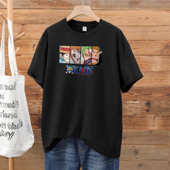 Gambar Three Pigeon T-Shirt ONE PIECE - Casual Pria High Quality 100% Cotton - Black, 4XL dari Three Pigeon Official undefined Tokopedia