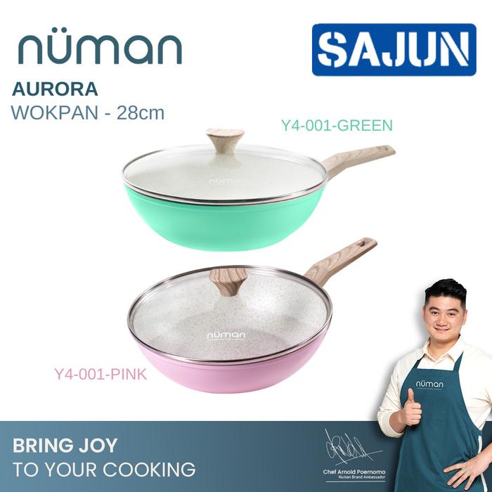 Gambar Numan Aurora Series - Cookware Set / Panci Masak Marble Set Isi 3 - WOKPAN 28CM, GREEN dari Sajun Electronic Tangerang undefined Tokopedia