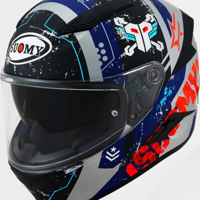 Gambar Suomy Speedstar Tactic - Blue/Silver dari Bandung Helmet Gallery undefined Tokopedia