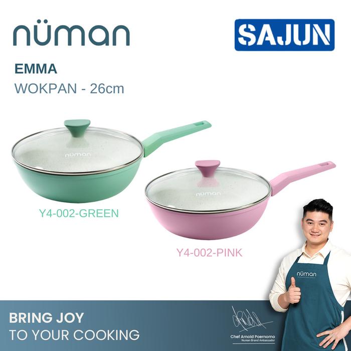 Gambar Numan Emma Series - Cookware Set / Panci Masak Marble Set Isi 3 GREEN - WOKPAN 26CM, GREEN dari Sajun Electronic Tangerang undefined Tokopedia