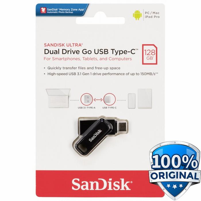 Gambar Flashdisk Sandisk Ultra Dual Drive GO Usb TYPE C 32 / 64 / 128 / 256GB - 128GB dari BintangRayaKomputer undefined Tokopedia