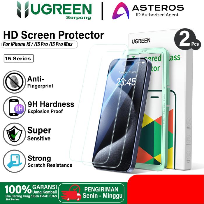 Gambar UGREEN Tempered Glass iPhone 15 Pro Max 15 Series HD Screen Protector - iPhone, iPhone 15 Pro dari Ugreen Serpong undefined Tokopedia