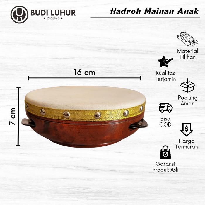 Gambar Alat Musik Rebana Banjari Sedang Diameter 24cm Polos Glossy - 16cm Kecer dari Lapak Kendang undefined Tokopedia