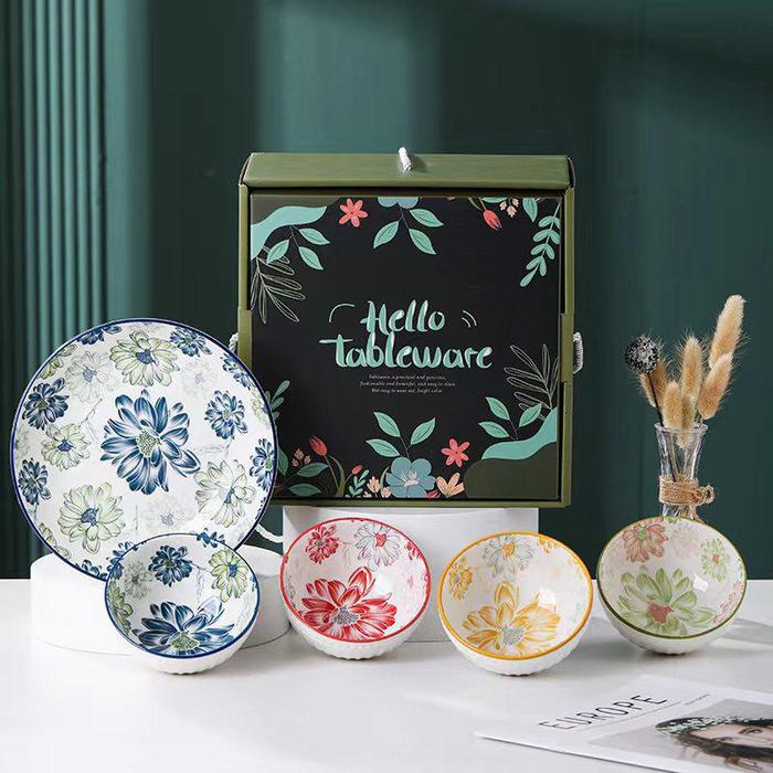 Gambar Hampers Mangkok Jepang Set Kado Souvenir Mangkok Piring Keramik Midori - 4Bowl 1 Piring dari O Store Indonesia undefined Tokopedia