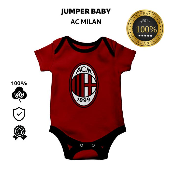 Gambar Baju Bayi Premium Jumper Newborn Karakter Lucu Logo Club Bola Dunia - Logo ACMilan, M (0-6 Bulan) dari Kidzona Baby undefined Tokopedia