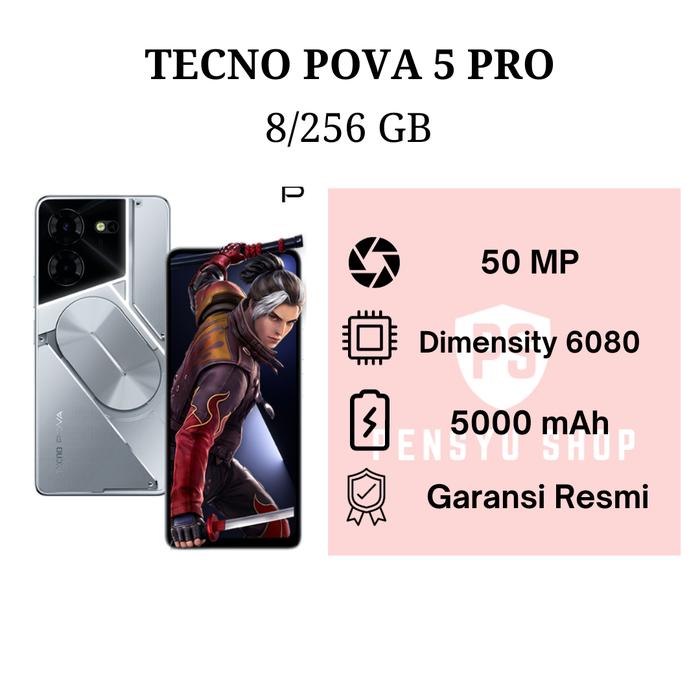 Gambar Tecno Pova 5 Pro 5G 8/256 GB Garansi Resmi - Silver Fantasy dari Pensyu Shop undefined Tokopedia