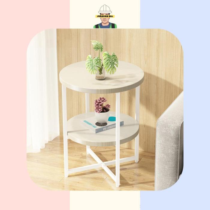 Gambar MEJA ROUND TABLE/MEJA RUANG TAMU/MEJA BULAT/COFFE TABLE MINIMALIS - Putih dari THECOCONUT STORE undefined Tokopedia
