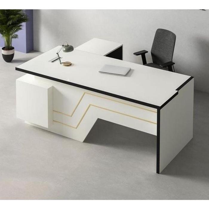 Gambar meja direktur, meja kantor, meja kerja, meja resepsionis, meja, meja - Putih, M dari THECOCONUT STORE undefined Tokopedia
