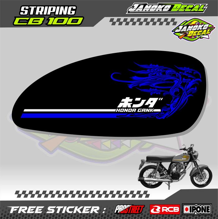 Gambar STRIPING VARIASI MOTOR CB 100 HONDA KLASIK / STIKER LIST HONDA CB 100 - Biru, VYNIL PREMIUM dari Petrok Striping undefined Tokopedia