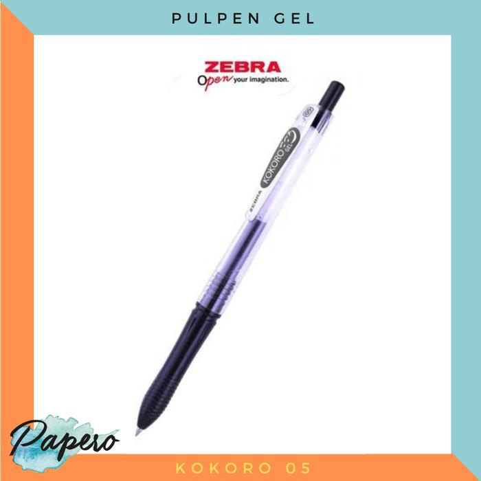 Gambar Pulpen Gel Kokoro Zebra 0,5 mm Hitam - Hitam dari Papero Shop undefined Tokopedia
