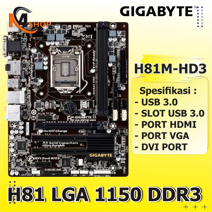 Motherboard intel H81 Gigabyte socket 1150 H81M-HD3