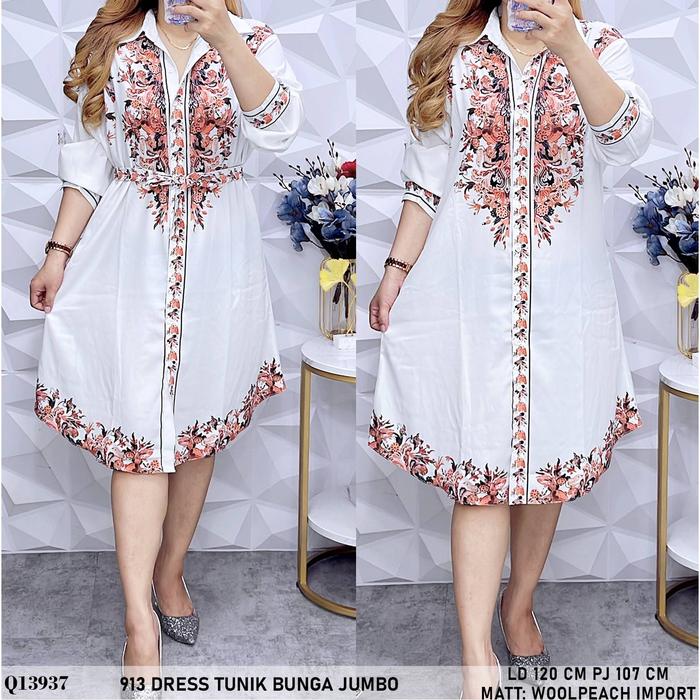 Gambar tunik wanita jumbo wolpeach imp ld 120 putih, milo, hitam dari DovaFashionShop undefined Tokopedia