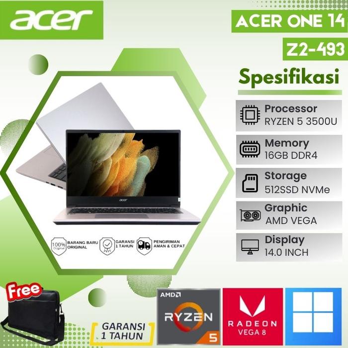 Gambar LAPTOP ACER ONE Z2-493 RYZEN 5 3500U 16GB VEGA 8 512GBSSD 14" WIN 11 dari TOKO SHOLEH ONLINE undefined Tokopedia