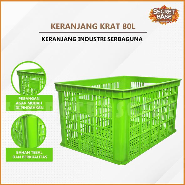 Gambar KRAT INDUSTRI 80 LITER - Keranjang Serbaguna / Krat Keranjang - Hijau dari secretbase.sby undefined Tokopedia