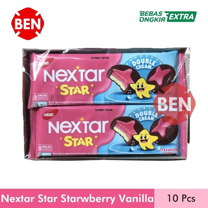 Gambar Nabati Nextar Star Double Cream STRAWBERRY VANILLA 1 Box 10 Stroberi dari Ben Motoshop undefined Tokopedia