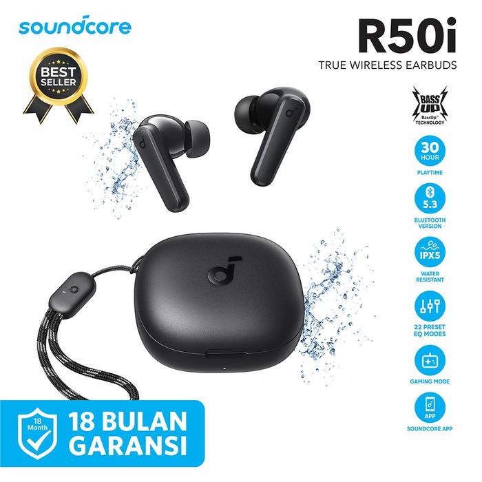 Gambar ANKER Soundcore R50i TWS True Wireless Earbuds Headset Bluetooth IPX5 - Hitam dari QUEEN id Official undefined Tokopedia