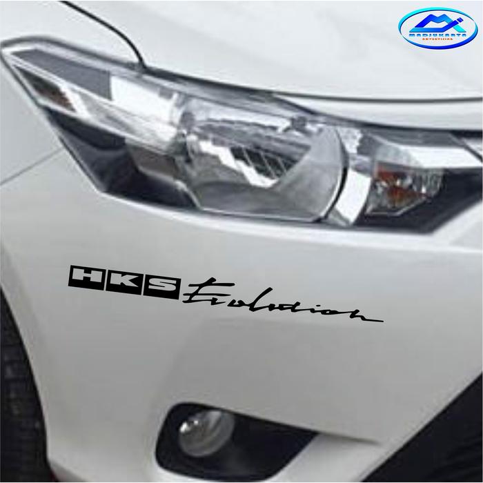 Gambar STICKER HKS EVOLUTION BUMPER MOBIL STIKER CUTTING AKSESORIS VARIASI - Putih dari MADJUKARTA ADVERTISING undefined Tokopedia