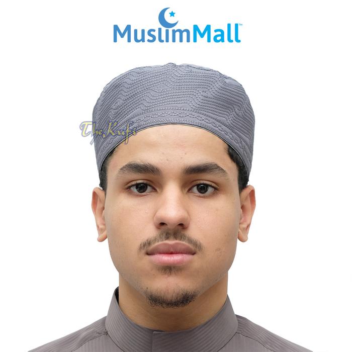 Gambar Peci Hijau Bordir Madinah Kopiah Pria Berkualitas Original - TheKufi - Abu-abu Tua, 3XS - No.5 dari Muslim Mall undefined Tokopedia