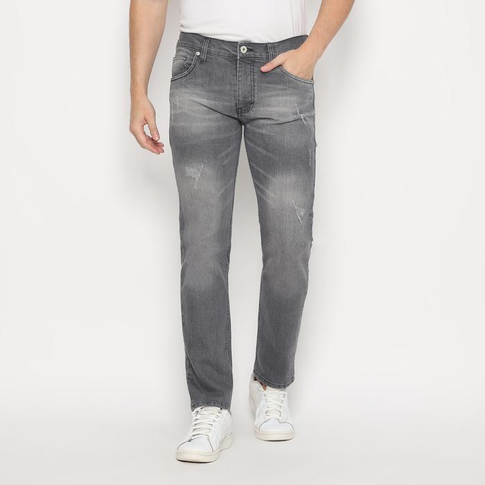 Gambar Trondheim Celana Jeans Denim Slim Fit Benito Darkgrey - IANcakarABUWISK, S(27-28)BB40-45 dari Trondheim undefined Tokopedia