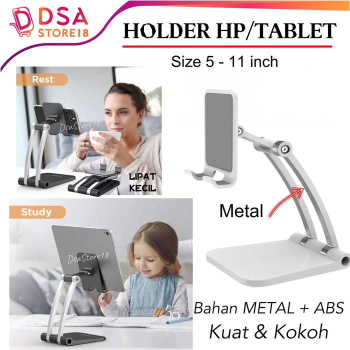 Gambar Phone Holder Stand Tablet iPad Folding Mobile Phone / Dudukan Hp - Putih dari DsaStore18 undefined Tokopedia