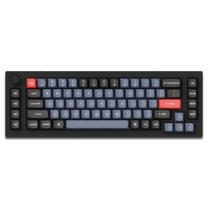 Keychron Q65 mechanical gaming keyboard in carbon black with red switches and control knob