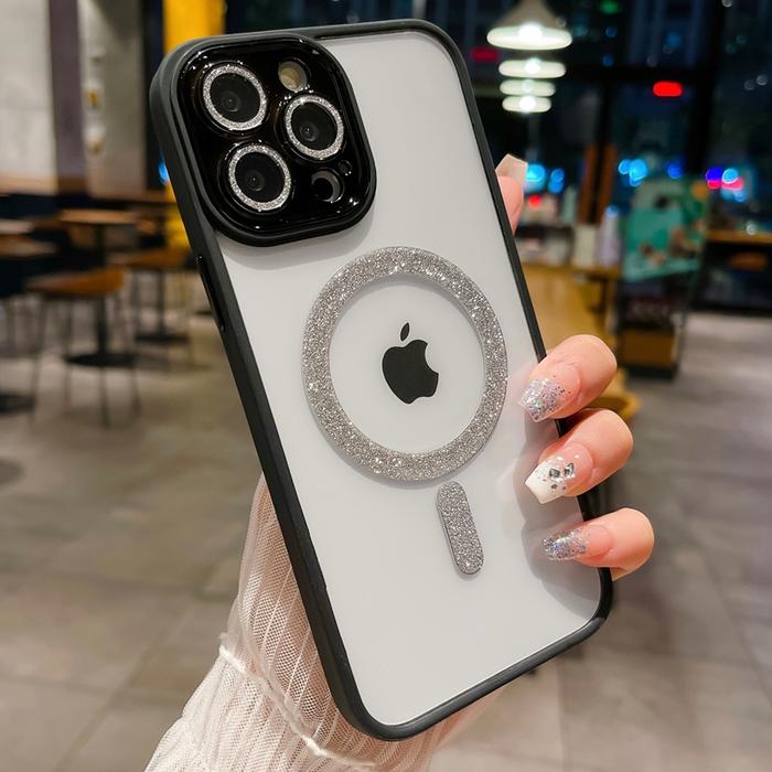 Gambar HardCase iPhone 14 Pro 6.1 14 Pro Max 6.7 15 Pro Max Magsafe Glitter - Hitam, 14 Pro 6.1 dari Kotacase Kota Administrasi Jakarta Barat Tokopedia