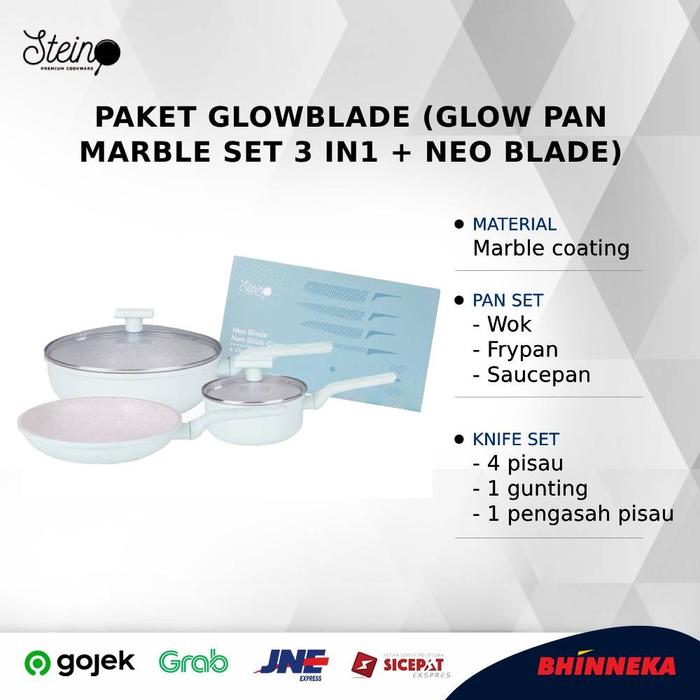 Gambar STEIN Paket GlowBlade (Glow Pan marble set 3 in1 + Neo Blade) - Blue dari Bhinneka Home Appliances undefined Tokopedia