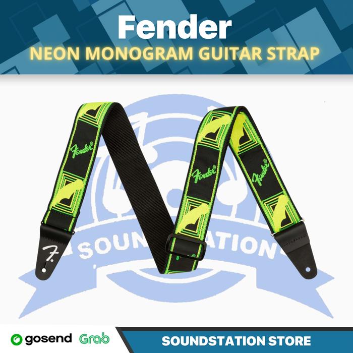 Gambar Fender Neon Monogram Adjustable Guitar Strap | Strep Tali Gitar Original - green/blue dari SoundStation Store undefined 5 Tokopedia