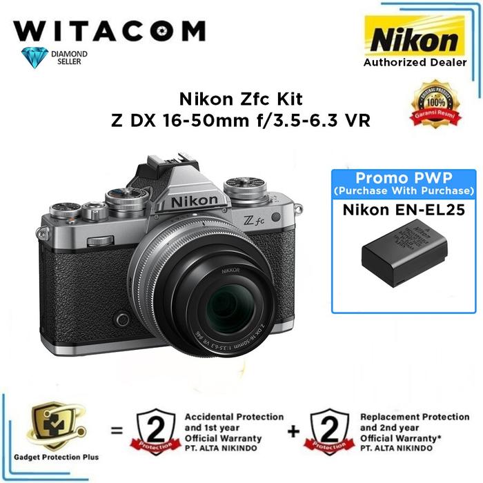 Gambar Nikon Zfc Z fc Kit 16-50mm F3.5-6.3 VR - Garansi Resmi - Battery dari Witacom undefined Tokopedia