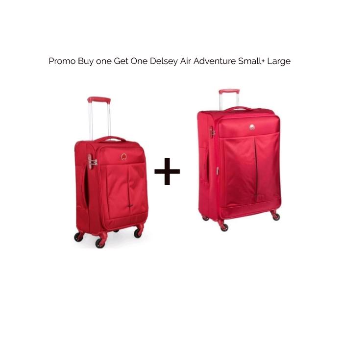 Gambar Koper Delsey Air Adventure Softcase Buy one Get one Small+Large_Blck - Red & Red dari all koper shop undefined Tokopedia