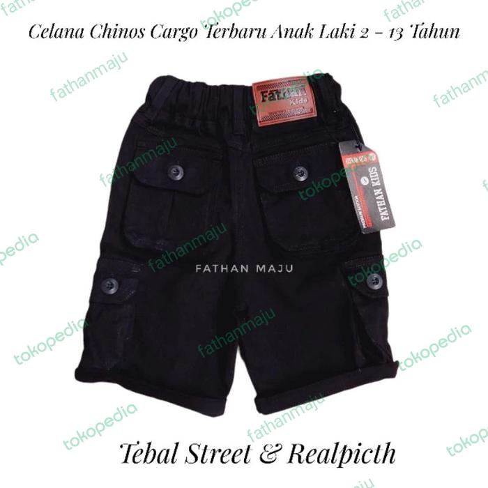 Gambar Celana pendek anak laki umur 2-13 tahun kargo cod - PDK kargo hitam, no2=3-4tahun dari fathan maju undefined Tokopedia