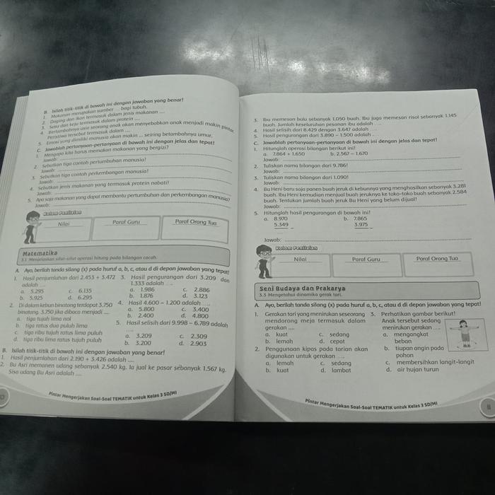 Jual Latihan Soal Ulangan Tematik Sd Kelas 3 Semester 1 2 Tema 12345678 ...