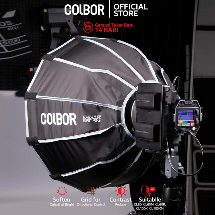 Gambar Colbor BP45 Softbox Parabolic Bowens Light Studio 45cm - Softbox dari Colbor Official Store undefined Tokopedia