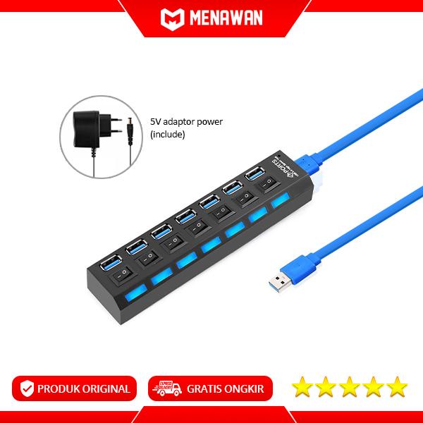 Gambar Multi Port USB Extension USB Hub 3.0 Port Micro-B High Speed Sakelar - 7 Port dari Menawan-id undefined Tokopedia