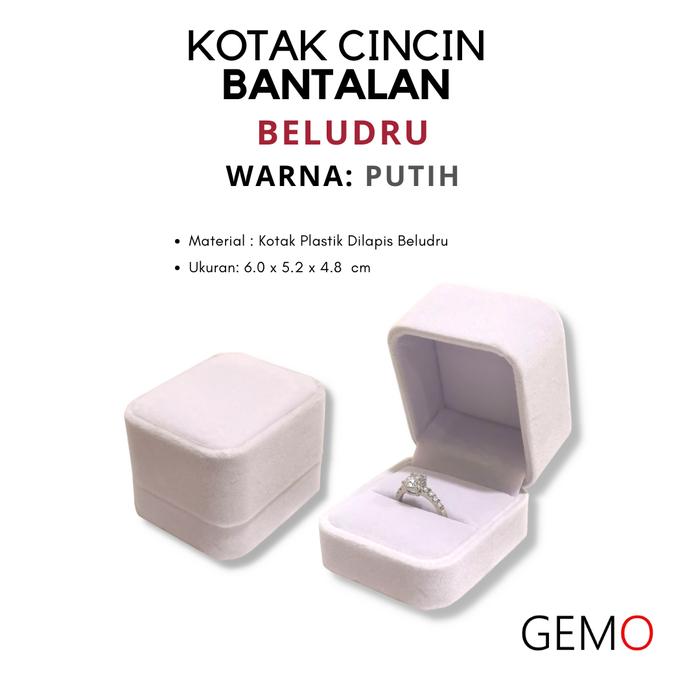 Gambar Jewelry Box Cincin, Liontin, Gelang,Anting,Kalung, Warna Putih Beludru - CIncin Bantalan dari TokoGemo undefined Tokopedia
