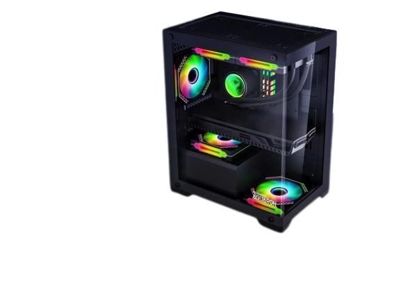 Gambar Casing Gaming Armaggeddon Aquaron Front Side Transparent FishTank MATX - Hitam Case Only dari SuperstoreComputindo undefined Tokopedia
