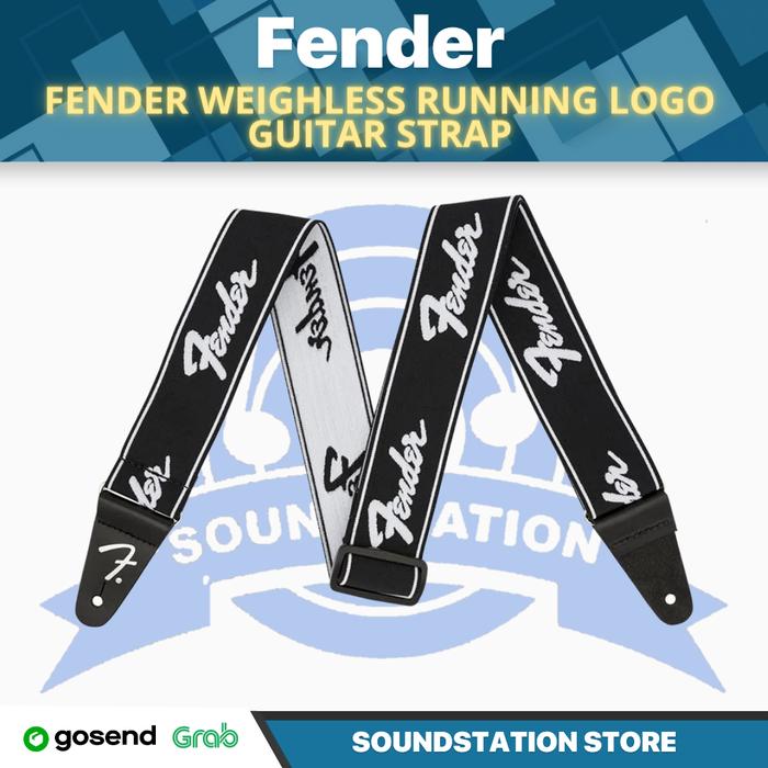 Gambar Fender Weighless Running Logo Guitar Strap | Strap Gitar Original - black/white dari SoundStation Store undefined Tokopedia